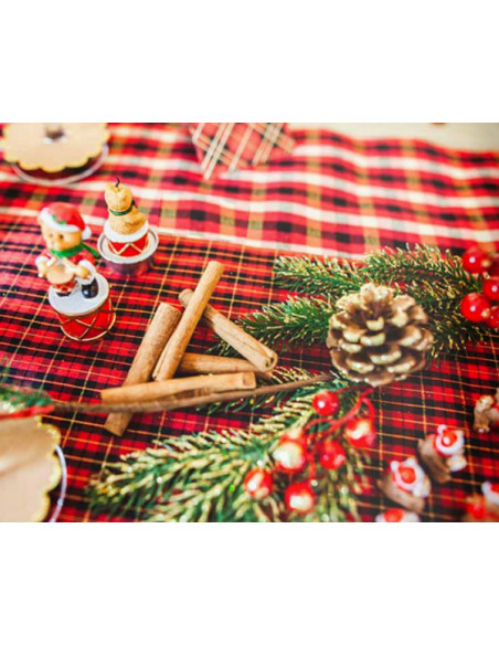 Chemin de table Noël écossais 0,15 x 5m - Déco de Table Hiver - 6,20€