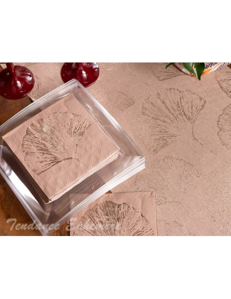 1 Chemin de Table Feuillage Métal Blush 3m