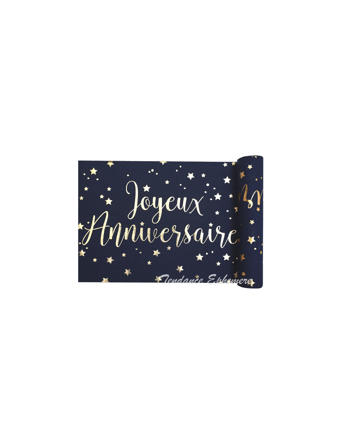 Chemin de table anniversaire bleu et or (x1) REF/5668