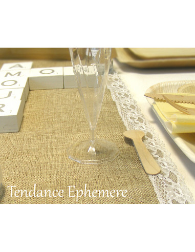 1 Chemin de Table Toile de Jute Avec Dentelle 5m