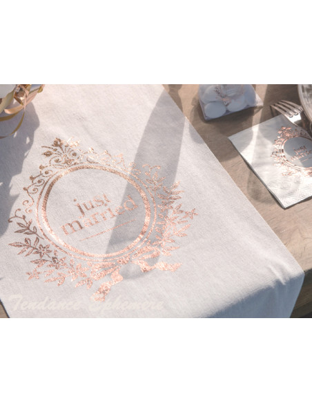 2 Chemin de Table Just Married Rose Gold 3m