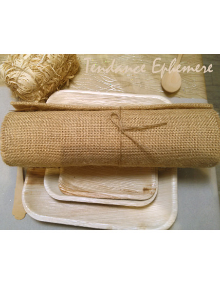 2 Chemin de Table Toile de Jute Naturel 5m