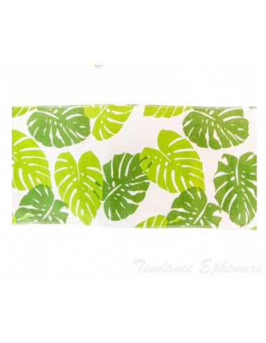 1 Chemin de Table Feuilles Monstera Lin 3m