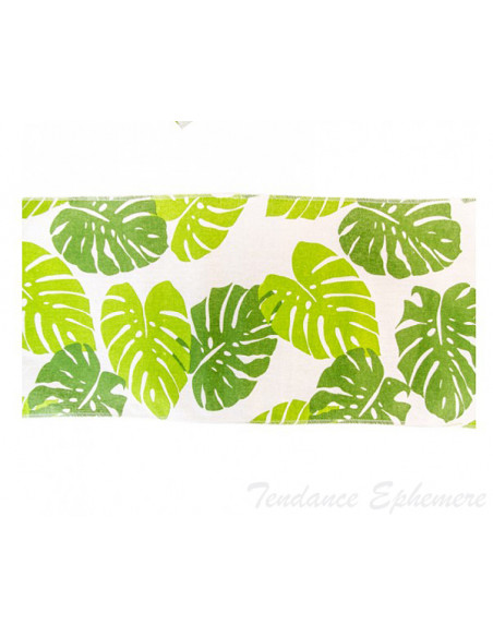 1 Chemin de Table Feuilles Monstera Lin 3m