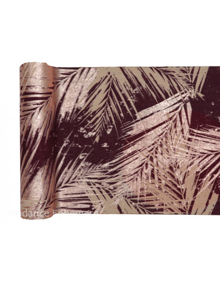 3 Chemin de Table Fougères Prune Métal Rose Gold 3m