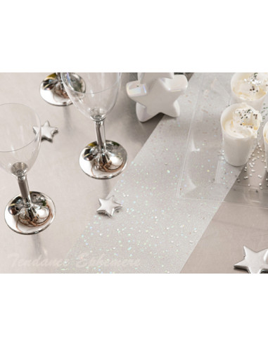 1 Chemin de Table Paillettes Irisé 5m