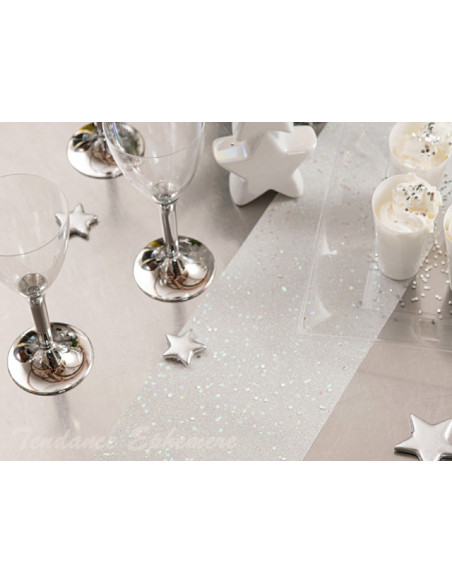 1 Chemin de Table Paillettes Irisé 5m