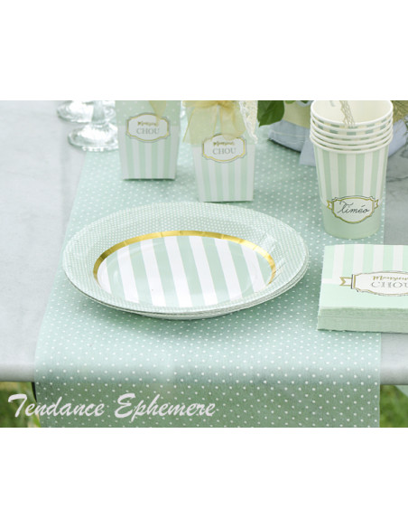 1 Chemin de Table Plumetis Vert Pastel 5m