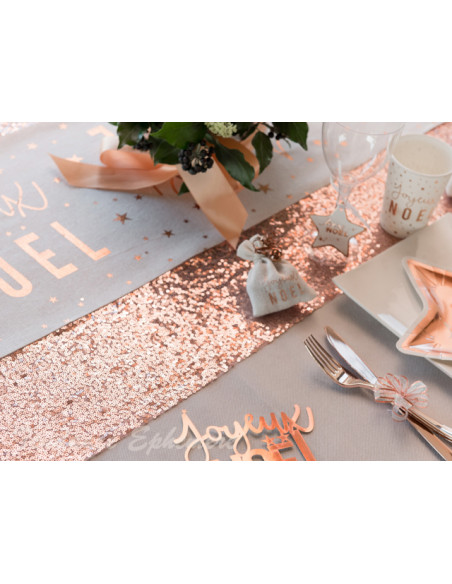 1 Chemin de Table Sequins Rose Gold 3m