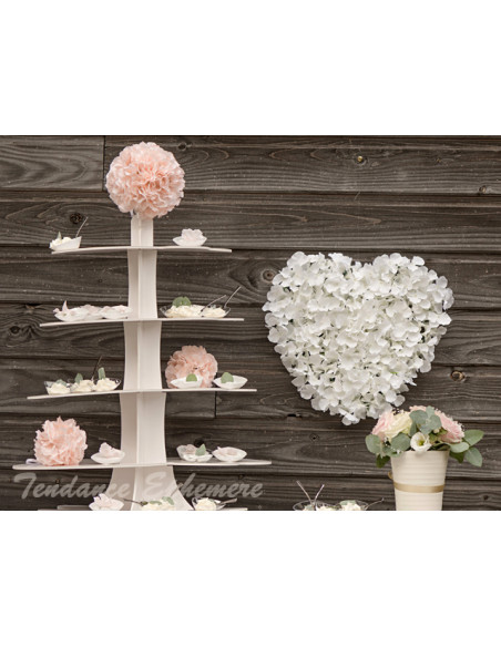 1 C?ur de Fleurs Blanches 41cm