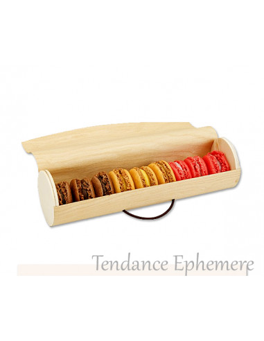 1 Coffret Cylindre Bois 7 - 9 Macarons-Unité