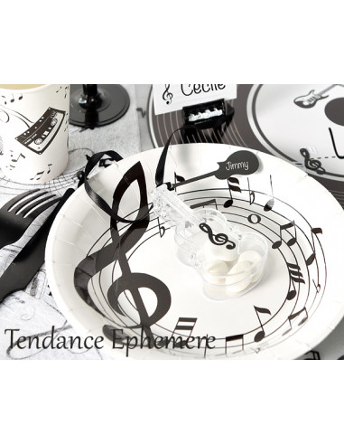 1 Assiette Carton Musique 23cm