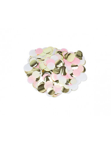 1 Confetti Papier Rose Blanc Or 36gr