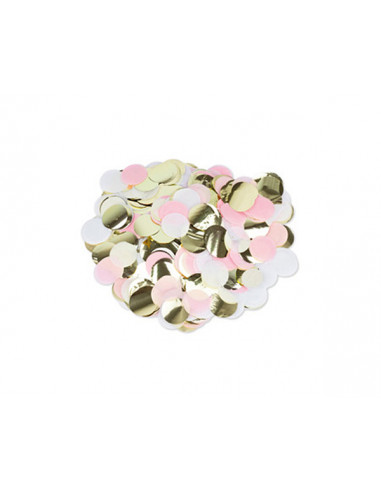 1 Confetti Papier Rose Blanc Or 36gr