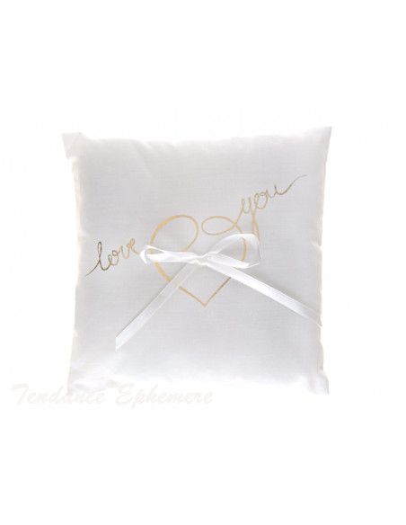 3 Coussin Alliances Blanc Love You Or 18cm