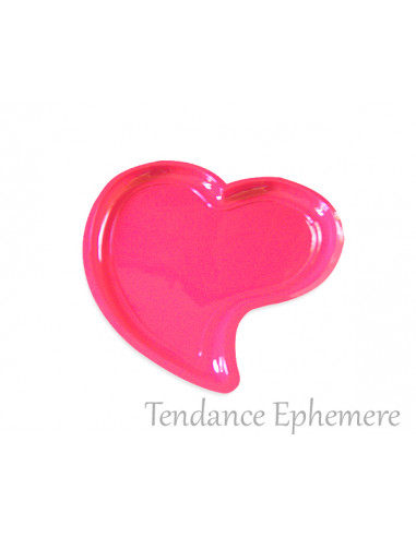 1 Assiette Plastique Coeur Fuchsia 22cm