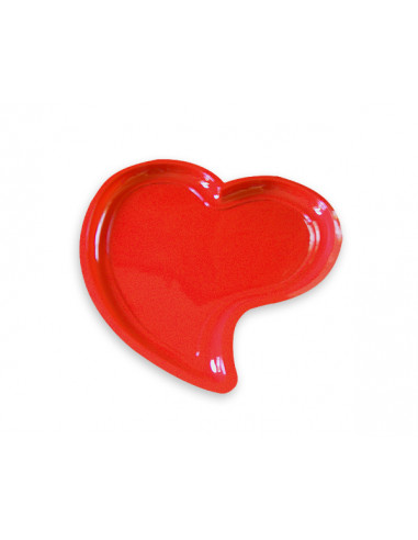 1 Assiette Plastique Coeur Rouge 22cm