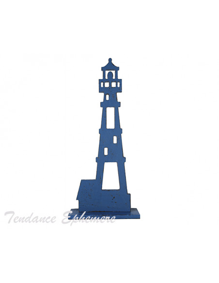 2 Phare Bois Bleu 38,5cm