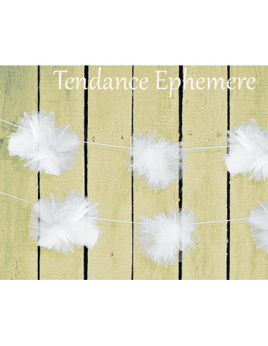 Decoration De Voiture Pompon Tulle Blanc 2m Tendance 8 90