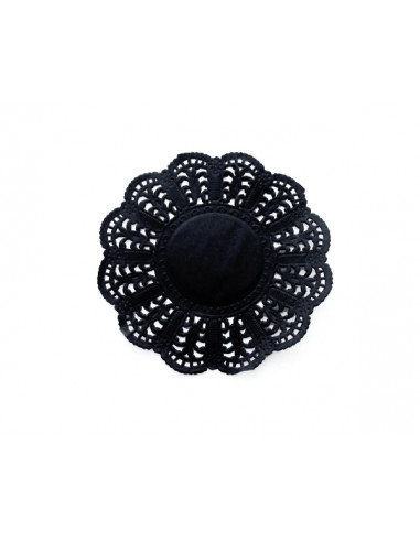 1 Dentelle Ronde Noire 9cm - 10