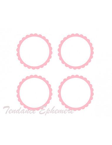 1 Etiquette Ronde Rose Pastel