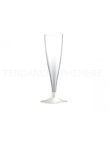 Flute Plastique Pied Blanc Nacre 14cl Paquet De 10 2 30