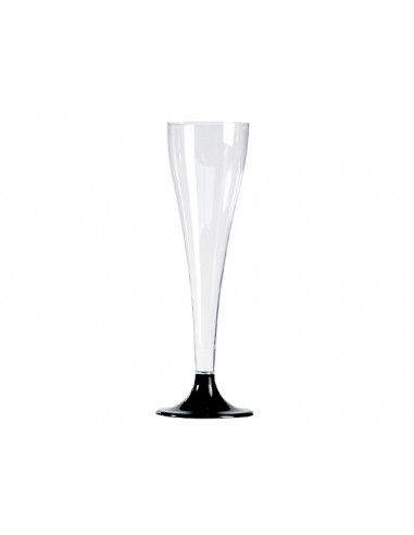 1 Flûte à Champagne Plastique Pied Noir 10cl