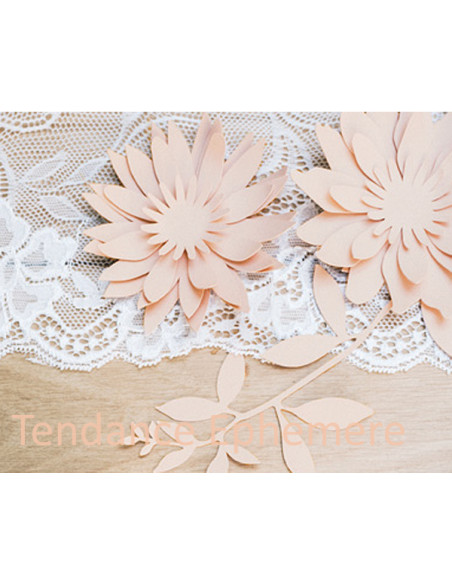 1 Fleur Papier Décorative DIY Rose Poudré 9cm