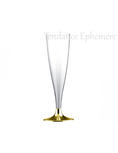 1 Flûte Champagne Pied Or Métal 14cl