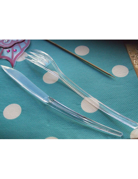 1 Fourchette Plastique Cristal Luxe - 20