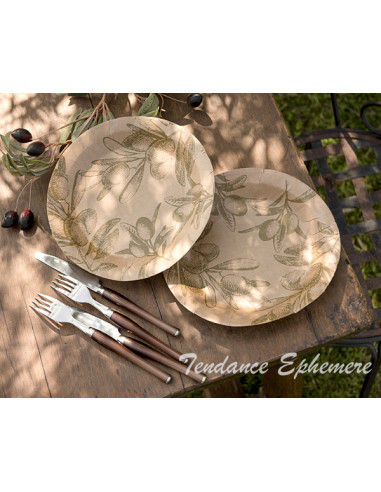 Assiettes rondes jungle en carton jetable par 10