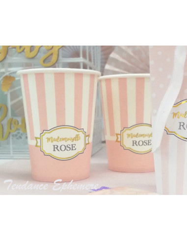 1 Gobelet Carton Baby Shower Rose Pastel