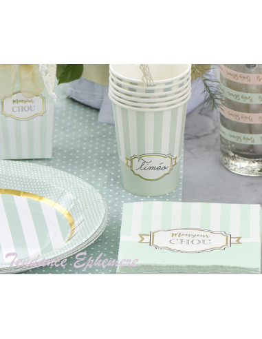 1 Gobelet Carton Baby Shower Vert Pastel