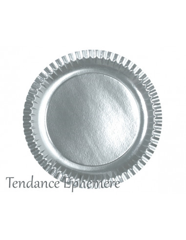 1 Assiette Carton Ronde Argent 29cm - 6