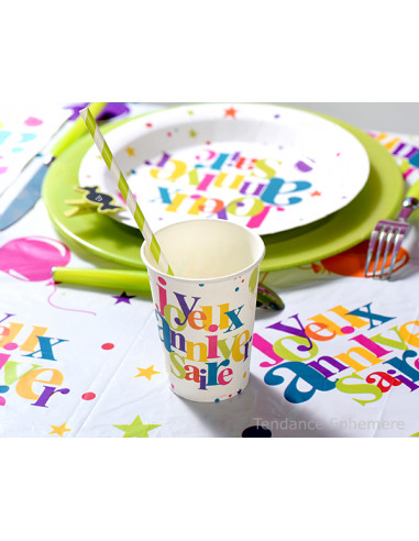 1 Gobelet Carton Joyeux Anniversaire Festif 25cl