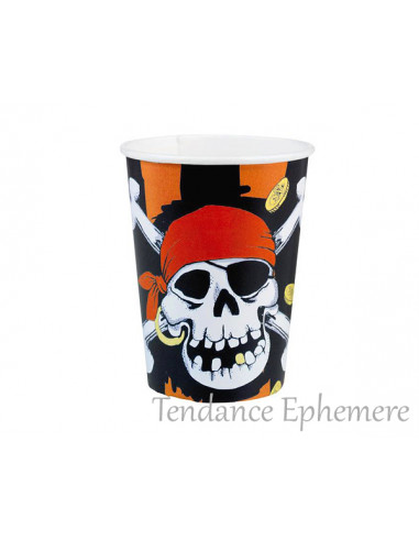 1 Gobelet Carton Pirate Tête de Mort 27cl