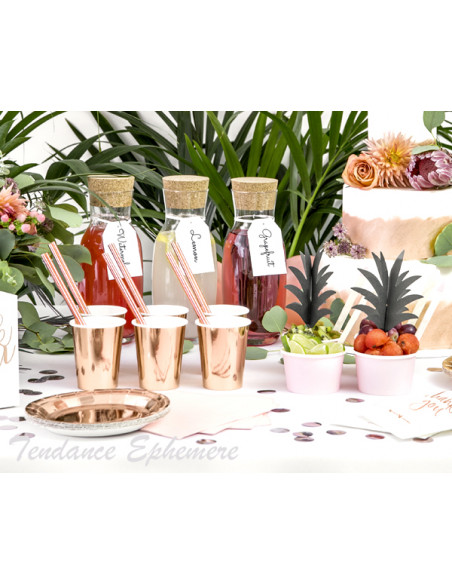 2 Gobelet Carton Rose Gold 22cl