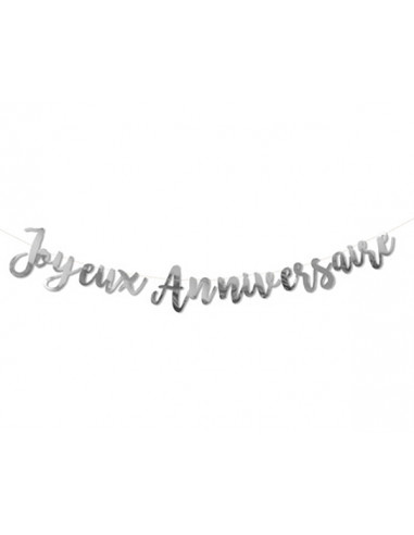 Guirlande Joyeux Anniversaire Argent 4 80 Guirlande Joyeux Anniversaire Argent 4 80