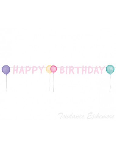 1 Guirlande Happy Birthday Pastel 1,50m