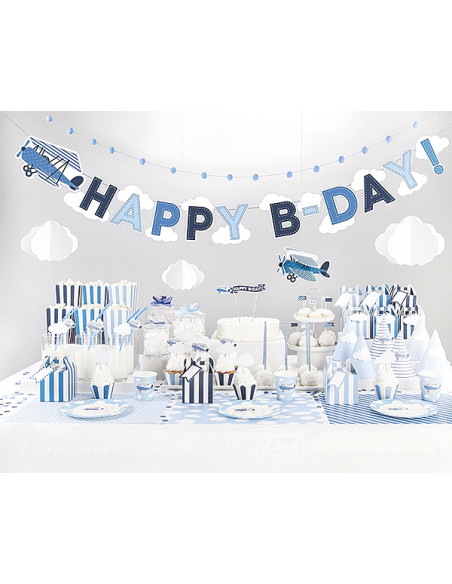 Guirlande Anniversaire Avion Nuages Pilote Candy Bar 3 60