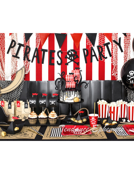 2 Guirlande Pirate Party Noir 1m