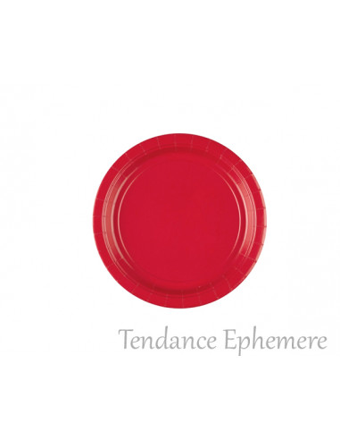 1 Assiette Carton Ronde Rouge 17,7cm