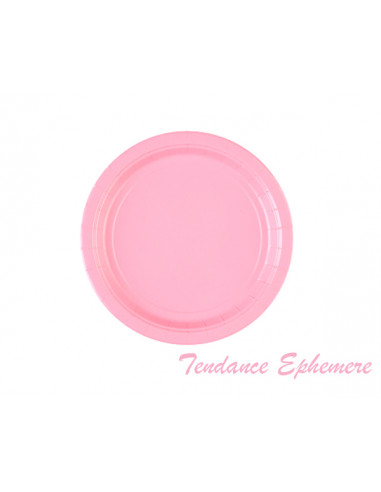 1 Assiette Carton Ronde Rose 22,8cm