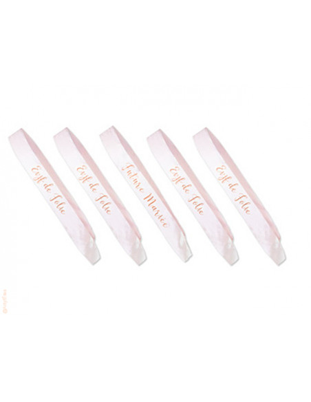 4 Kit 5 Echarpes EVJF Satin Rose Gold