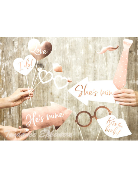 2 Kit Photobooth Mariage Rose Gold 12