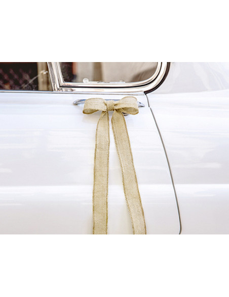 Kit Deco Voiture Mariage Noeuds Jute