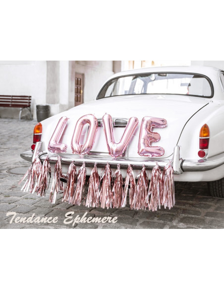 1 Kit Déco Voiture Mariage Love Rose Gold