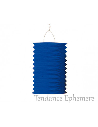 1 Lampion Cylindre Bleu Ignifugé