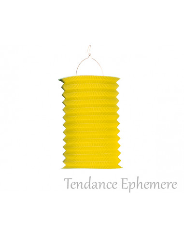 1 Lampion Cylindre Jaune Ignifugé