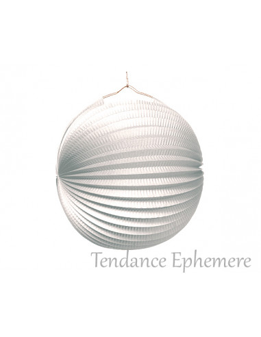 1 Lampion Rond Blanc Ignifugé 25cm